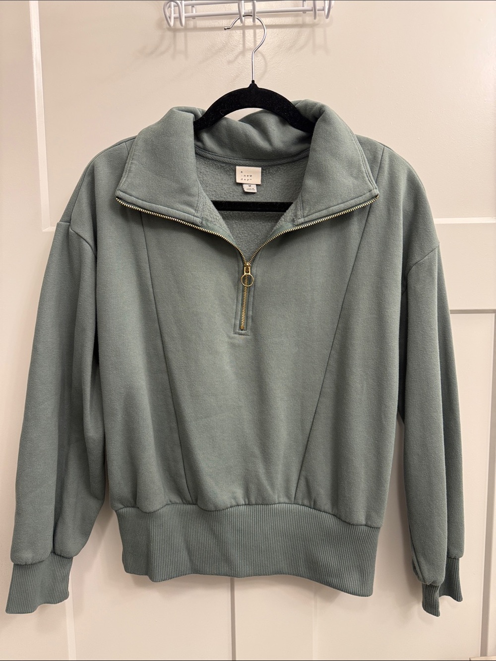 🔴LAST CALL‼️ Sage Green Quarter-Zip Pullover Half Zip A New Day